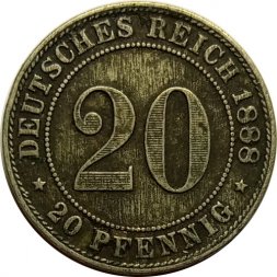 Германия 20 пфеннигов 1888 год (J)
