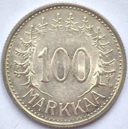 Финляндия 100 марок 1958 год