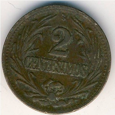 Уругвай 2 сентесимо 1945 год