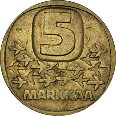 Финляндия 5 марок 1985 год - Ледокол &quot;Урхо&quot;