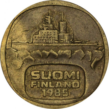 Финляндия 5 марок 1985 год - Ледокол &quot;Урхо&quot;