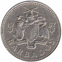 Барбадос 10 центов 1987 год