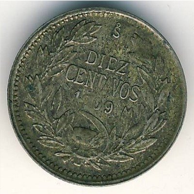 Чили 10 сентаво 1909 год