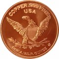 Монетовидный жетон США унция меди 999 - Тираннозавр