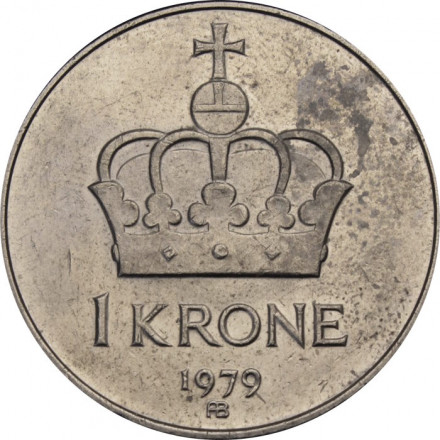 Норвегия 1 крона 1979 год - Король Улаф V