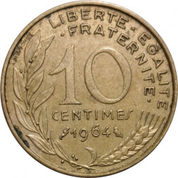 Франция 10 сантимов 1964 год - Марианна