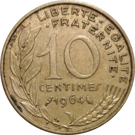Франция 10 сантимов 1964 год - Марианна