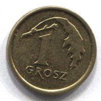 Монета Польша 1 грош 2016 год