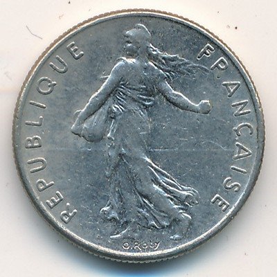 Франция 1/2 франка 1974 год