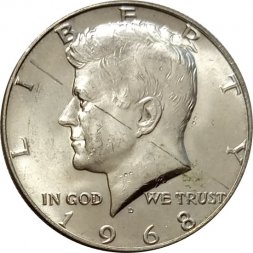 США 1/2 доллара 1968 год (D)