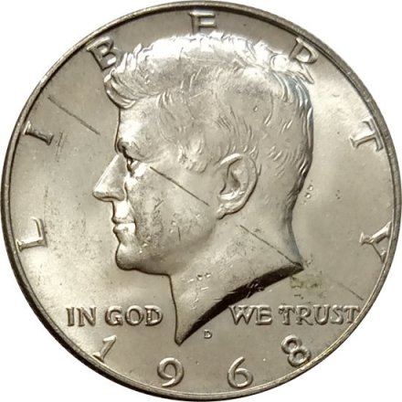 США 1/2 доллара 1968 год (D)
