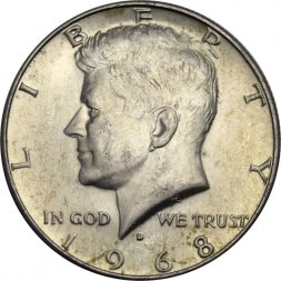 США 1/2 доллара 1968 год (D)