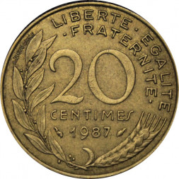 Франция 20 сантимов  1987 год - Марианна