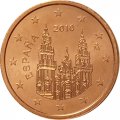 Испания 2 евроцента 2010 год - Кафедральный собор Сантьяго-де-Компостела UNC
