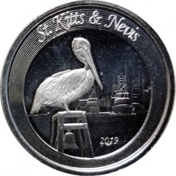 Восточные Карибы 2 доллара 2019 год - Сент-Китс и Невис