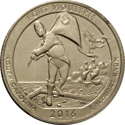 США 25 центов 2016 год - Национальный парк Форт Молтри (S)