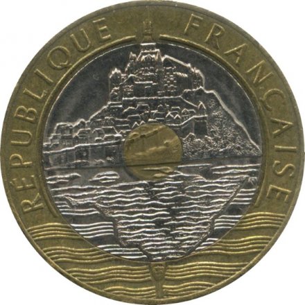 Франция 20 франков 1993 год - Мон-Сен-Мишель (гора святого Михаила)