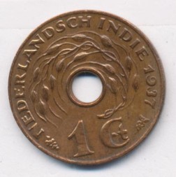 Монета Нидерландская Индия 1 цент 1937 год