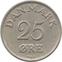 Дания 25 эре 1957 год