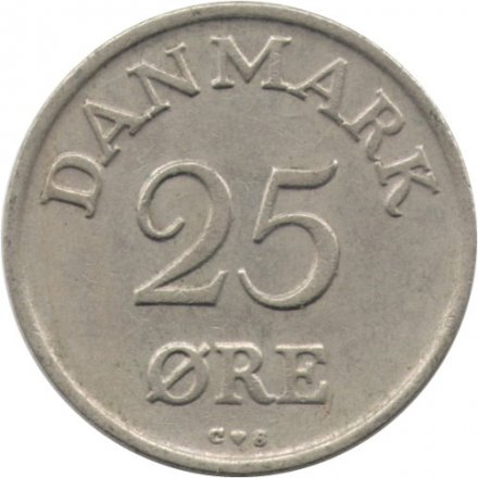 Дания 25 эре 1957 год