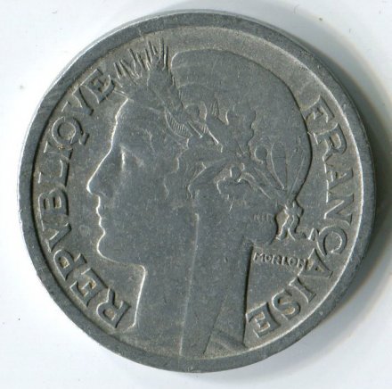 Франция 2 франка 1950 год (B)