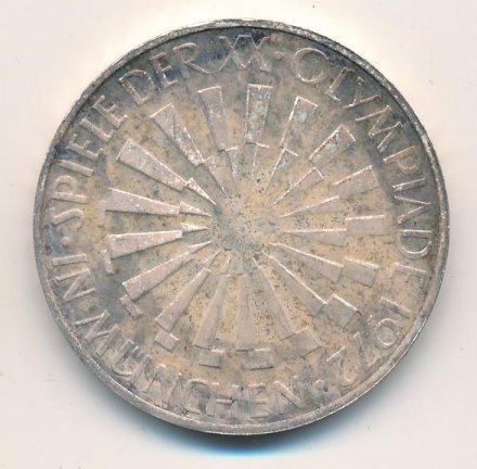 ФРГ 10 марок 1972 год - Эмблема (In Deutschland) (D)