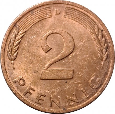 ФРГ 2 пфеннига 1983 год - D