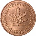 ФРГ 2 пфеннига 1983 год - D