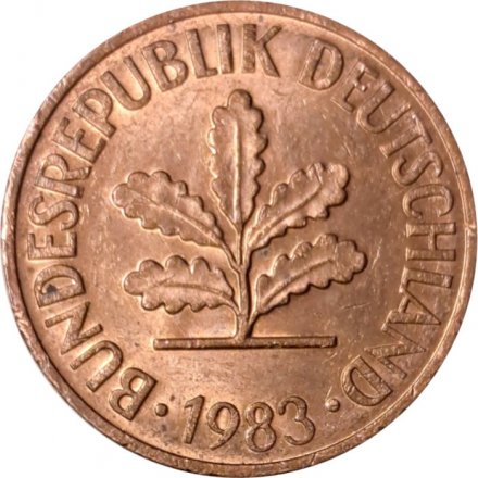 ФРГ 2 пфеннига 1983 год - D