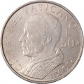 Ватикан 50 лир 2001 год UNC