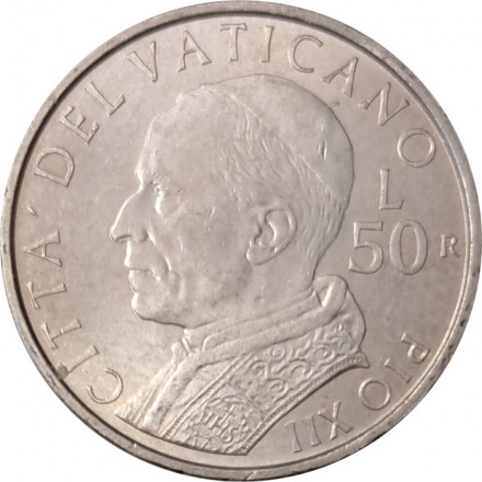 Ватикан 50 лир 2001 год UNC