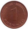 ФРГ 1 пфенниг 1976 год (D)