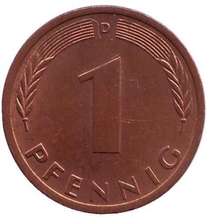 ФРГ 1 пфенниг 1976 год (D)