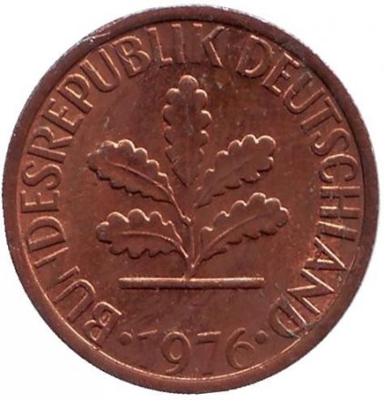 ФРГ 1 пфенниг 1976 год (D)
