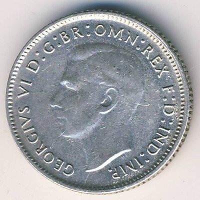 Австралия 6 пенсов 1948 год