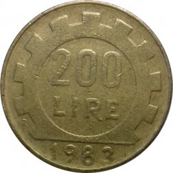 Италия 200 лир 1983 год