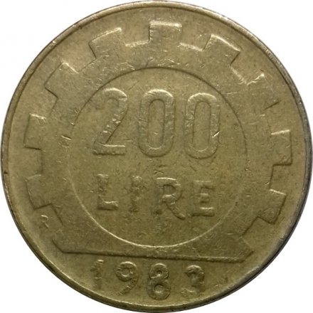 Италия 200 лир 1983 год