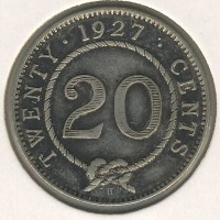 Монета Саравак 20 центов 1927 год