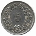 Швейцария 5 раппенов 1969 год