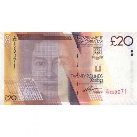 Гибралтар 20 фунтов 2011 год - UNC