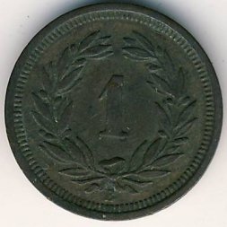 Швейцария 1 раппен 1887 год