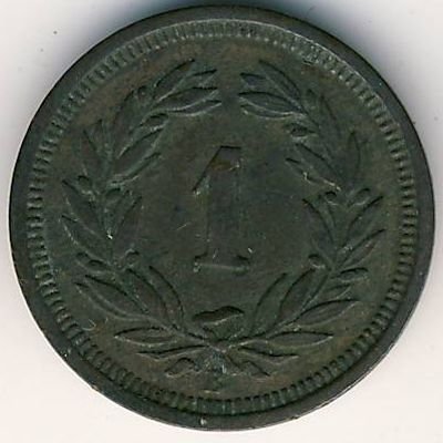 Швейцария 1 раппен 1887 год