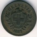 Швейцария 1 раппен 1887 год