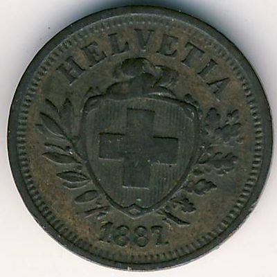 Швейцария 1 раппен 1887 год