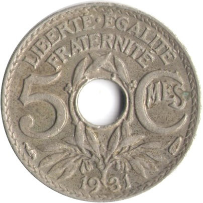 Франция 5 сантимов 1931 год