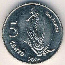 Монета Кокосовые острова 5 центов 2004 год