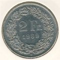 Швейцария 2 франка 1989 год