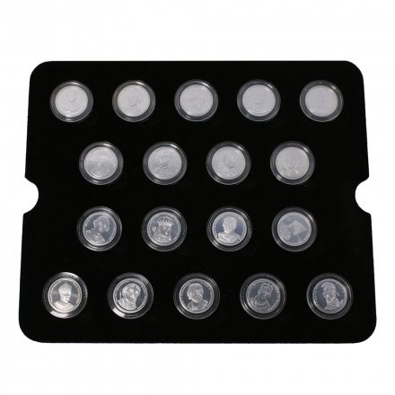 Коллекция медалей - Правители России, Великие князья и цари 34 медалей в оригинальном футляре