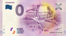 Сборная Дании - Сувенирная банкнота 0 евро 2018 год