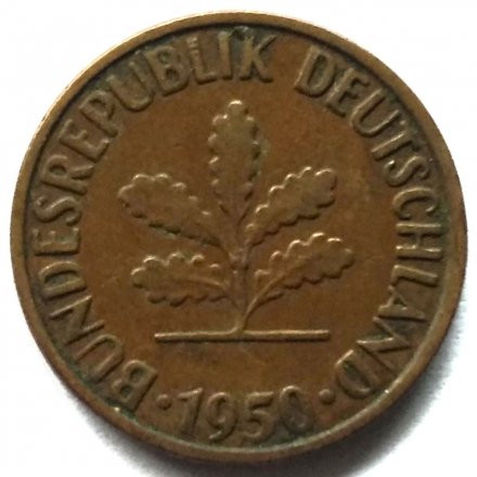 ФРГ 2 пфеннига 1950 год (G)